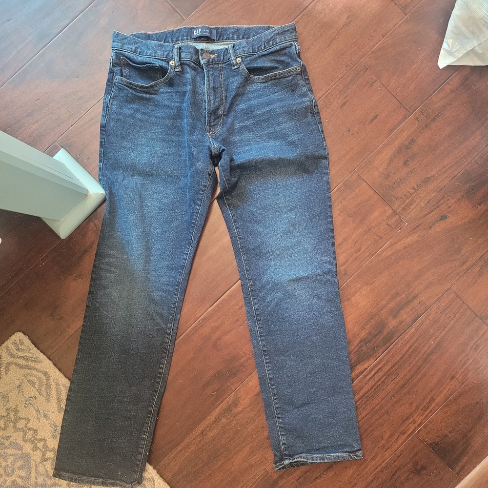 Mens 32x30 GAP Blue Straight Jeans Classic Denim Style